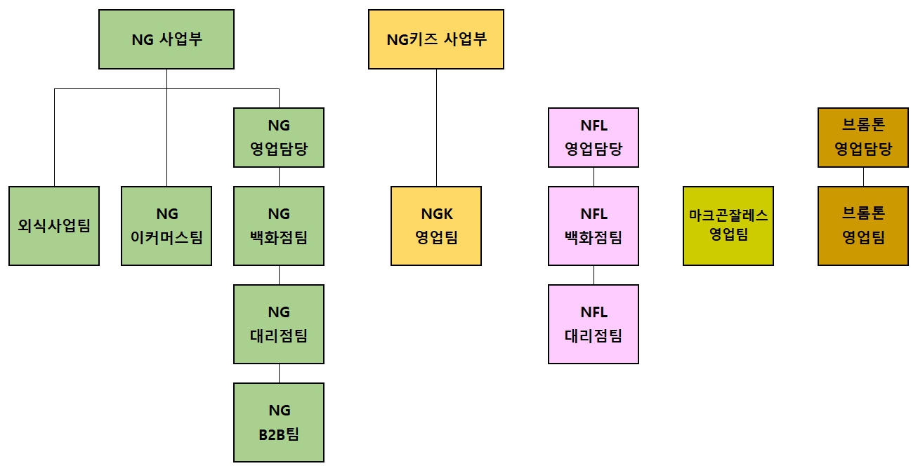 이미지: (주)더네이쳐홀딩스_판매조직도