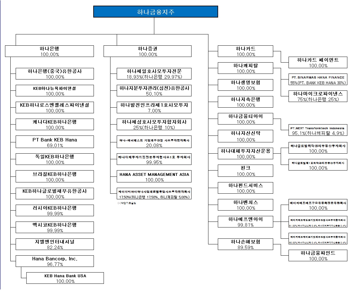 이미지: 하나금융지주_계통도