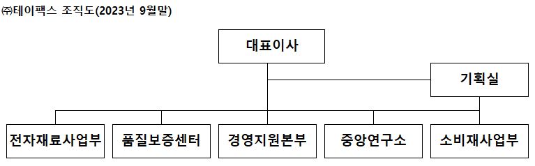 이미지: 테이팩스_조직도_'23.9월