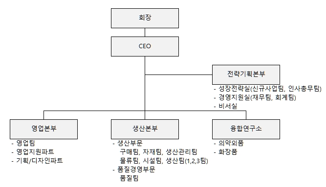이미지: 케이엠제약(주) 조직도