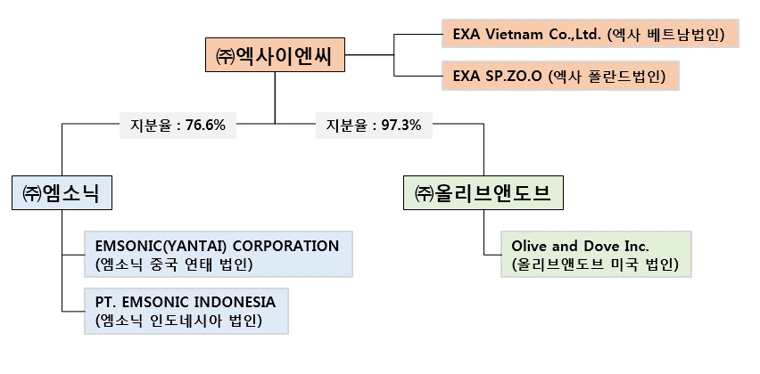 이미지: 종속지배회사 계통도