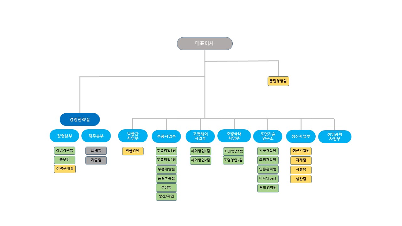 이미지: 케이에이치필룩스(주) 조직도