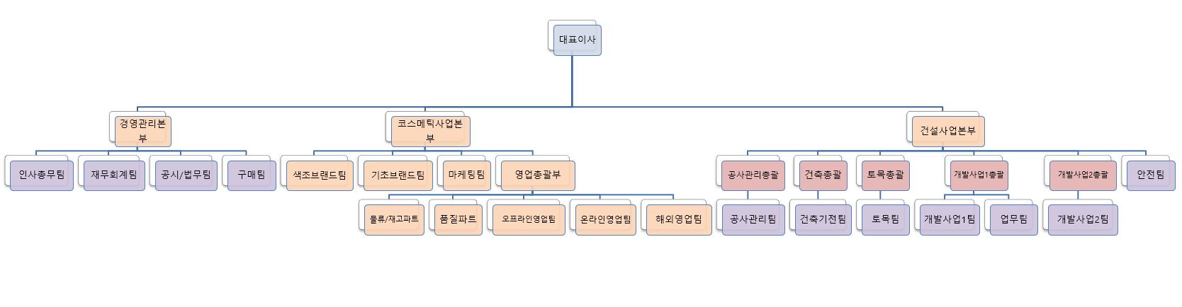 이미지: (주)디와이디 조직도