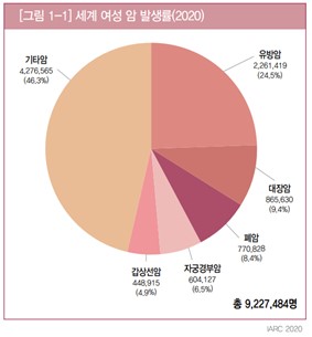 이미지: 세계 여성암 발생률