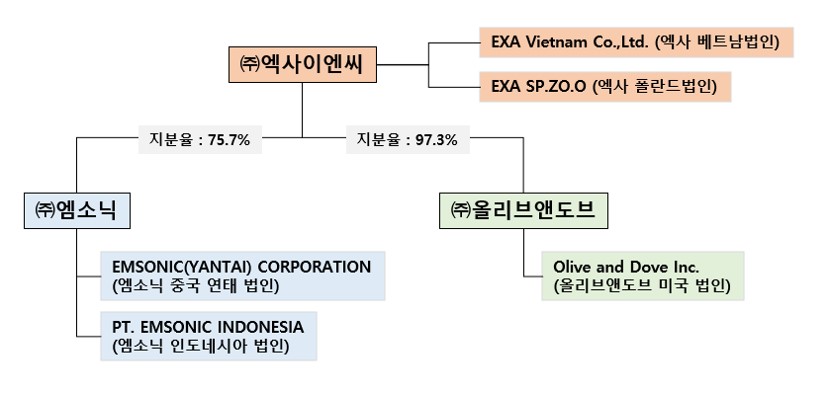 이미지: 종속회사 계통도