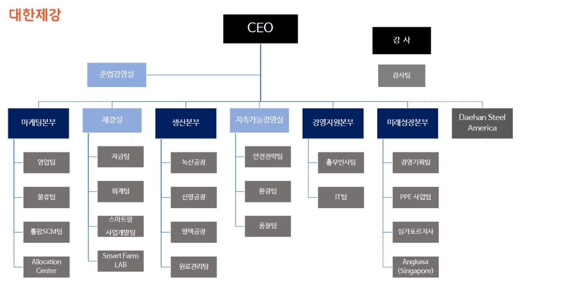이미지: 대한제강 조직도