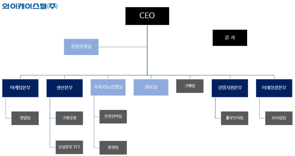 이미지: 와이케이스틸 조직도