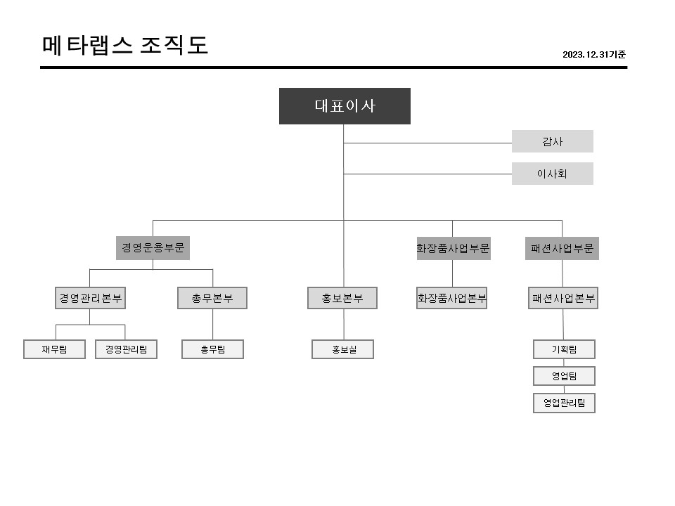 이미지: 메타랩스 조직도_20231231