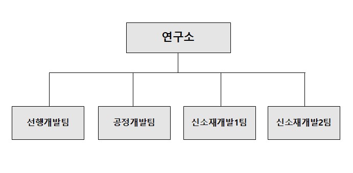 이미지: (주)디아이머티리얼즈 연구소 조직도