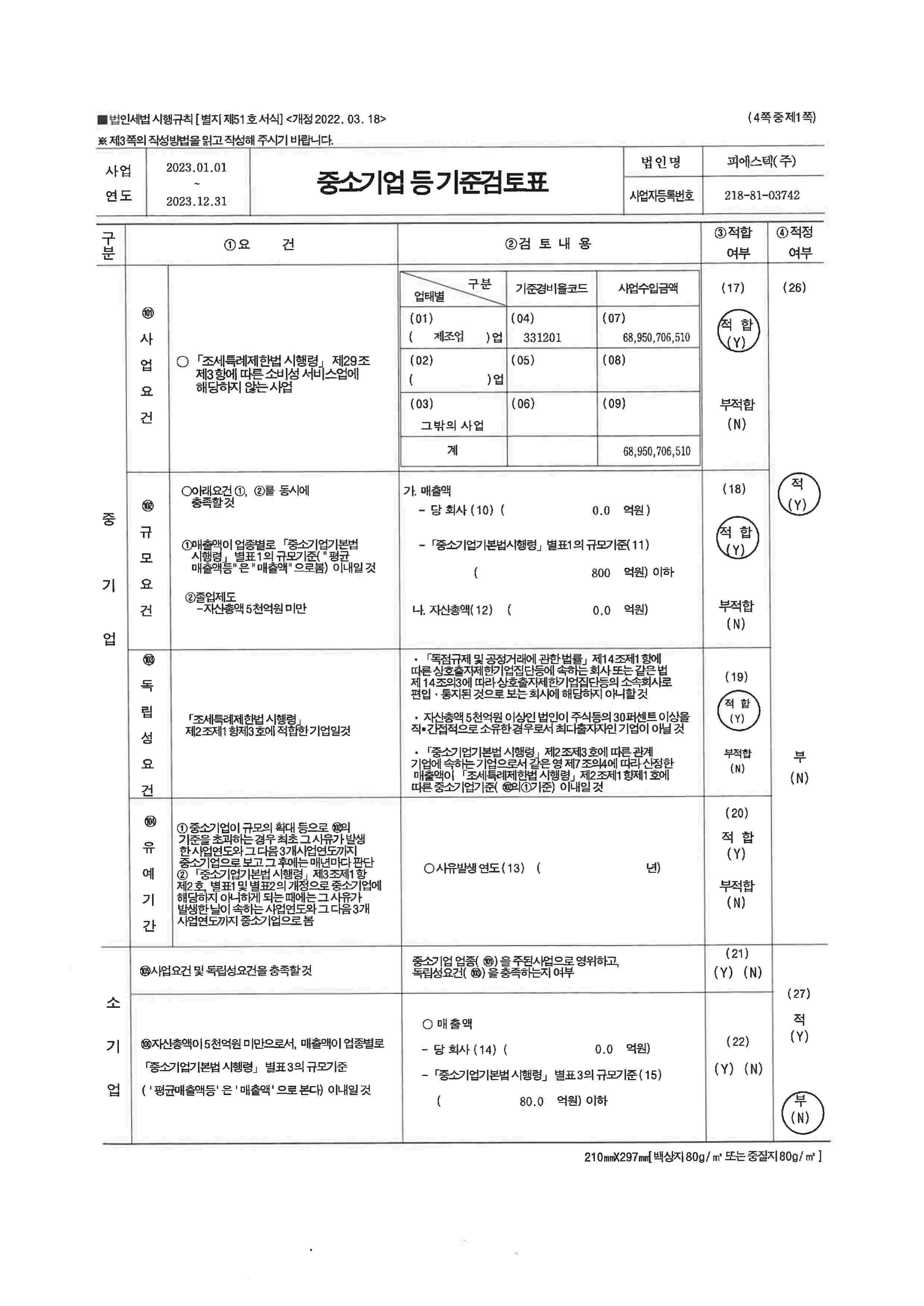 이미지: 2023 피에스텍 중소기업기준검토표(날인본)_1