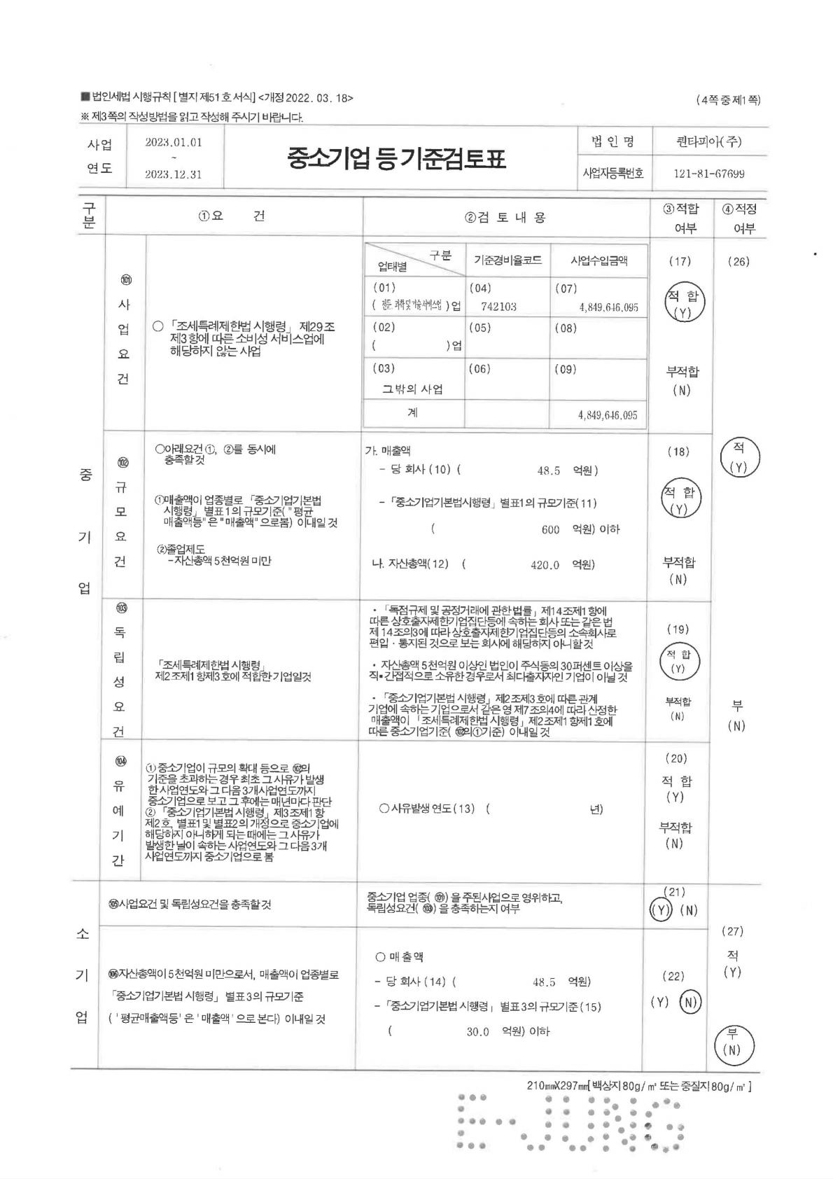 이미지: 중소기업기준검토표(퀀타피아_2023)_1