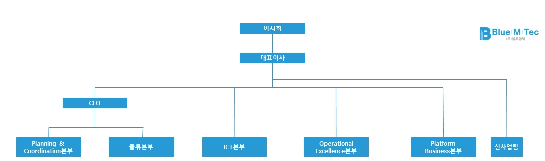 이미지: 블루엠텍_조직도