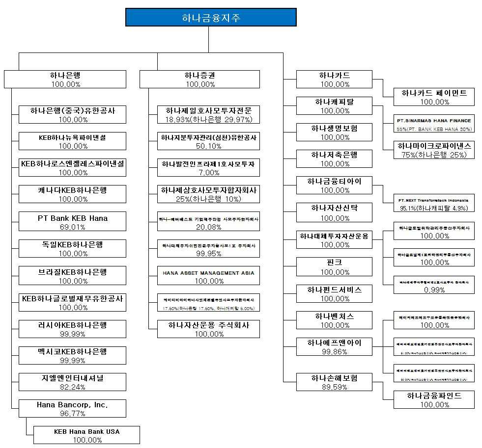 이미지: 하나금융지주_계통도