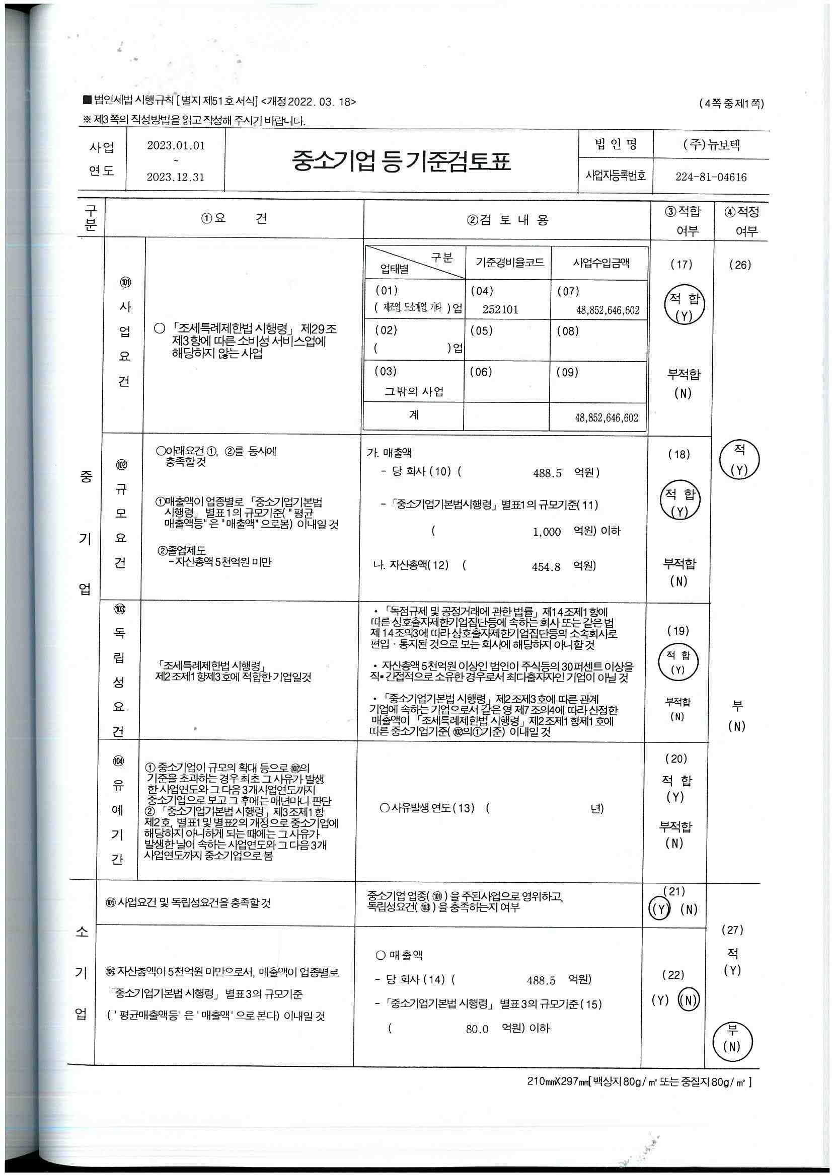 이미지: 중소기업기준검토표1