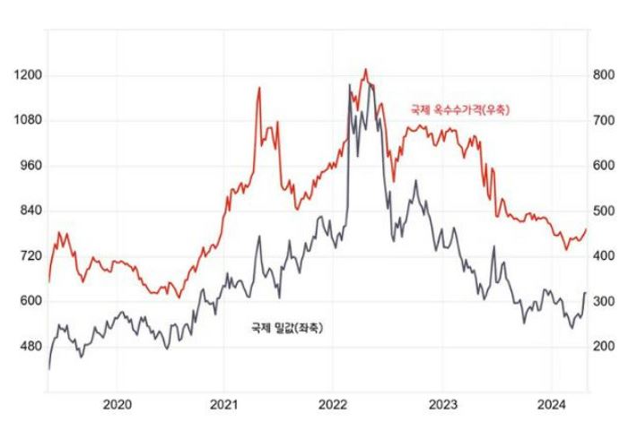 이미지: 국제 곡물가격 추이