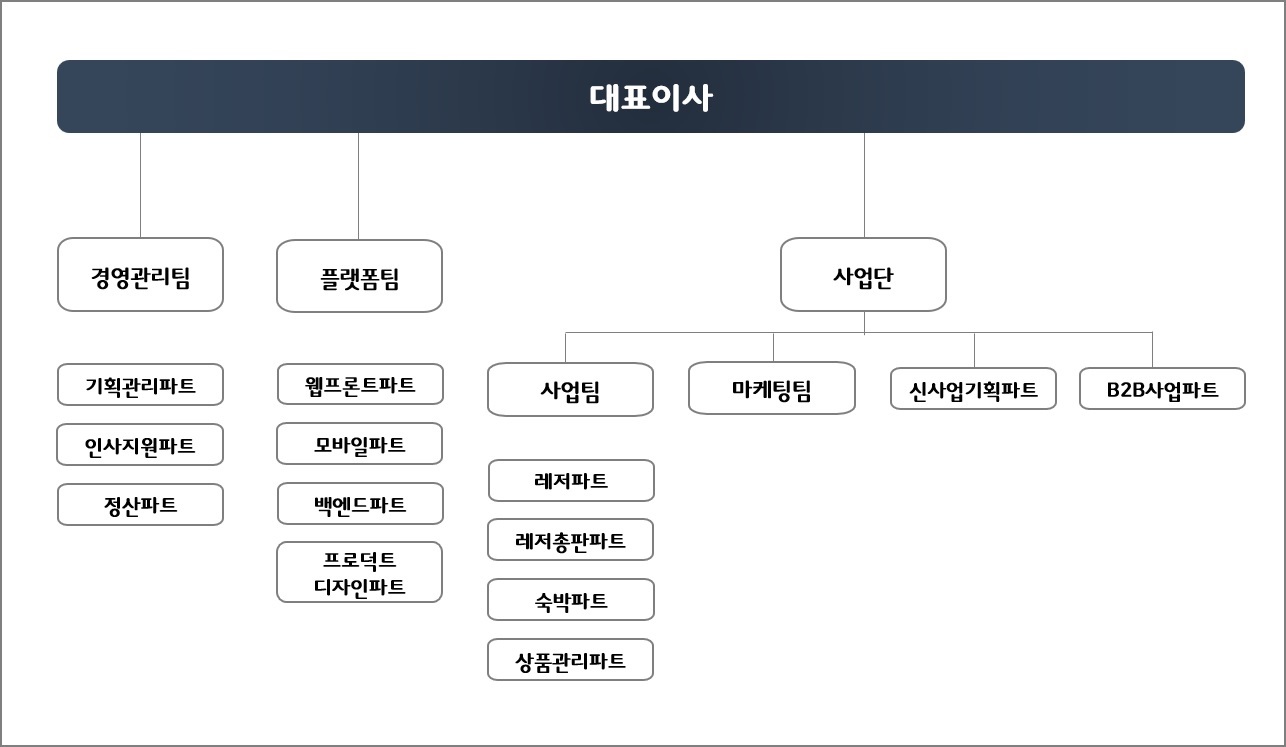 이미지: ㈜놀이의발견 조직도_2024.06.30