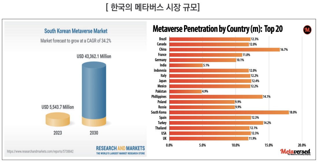 이미지: [한국의 메타버스 시장규모]