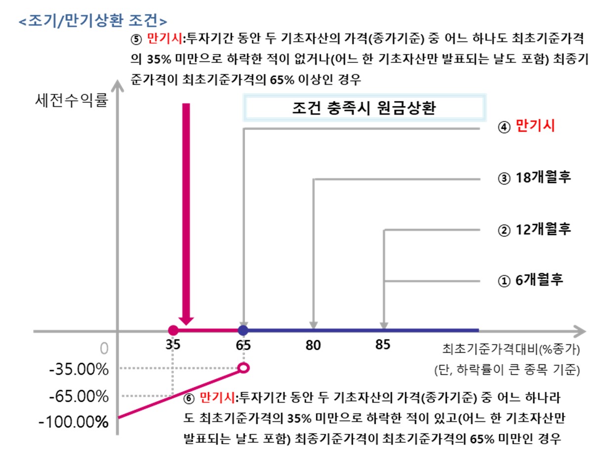 이미지: 제1233회 뉴글로벌 100조 파생결합증권 (예상 손익구조 그래프)