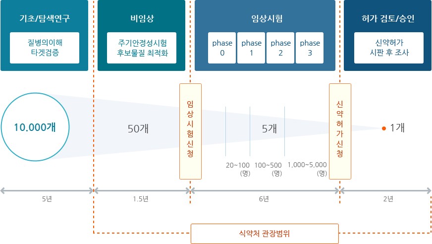 이미지: 신약개발 과정_식품의약품안전처