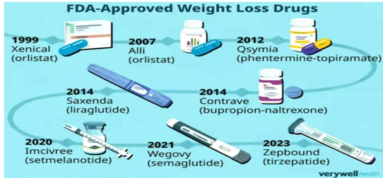 이미지: fda 승인 비만치료제(1999~2023)