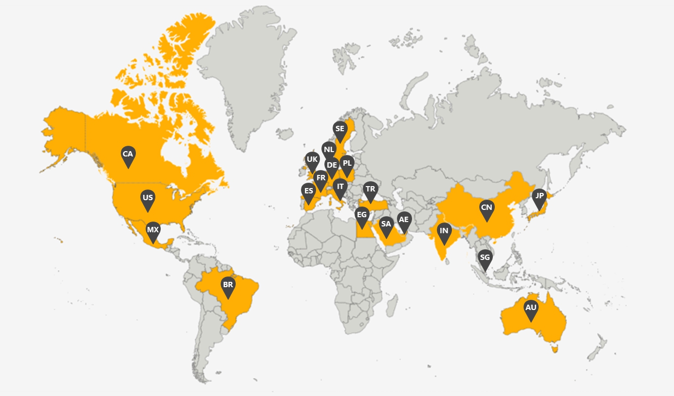 이미지: 2023년 아마존 진출 국가 현황