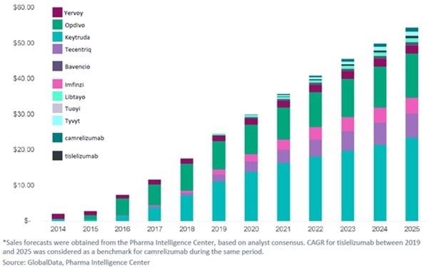 이미지: 글로벌 면역관문억제제 시장 규모 현황 및 전망