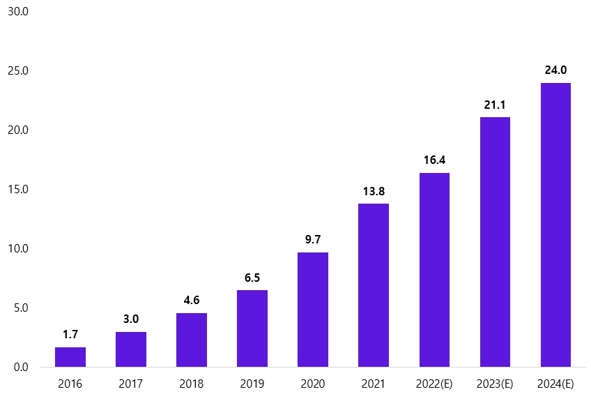 이미지: 글로벌 인플루언서 광고시장 규모