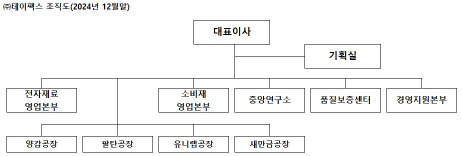 이미지: 테이팩스_조직도('24.12.31)