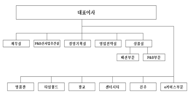 이미지: 조직도_한화갤러리아(주)