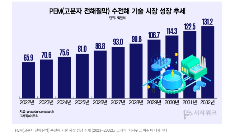 이미지: 수전해 기술시장 성장 추세