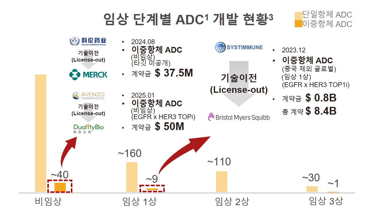 이미지: [임상 단계별 ADC 개발 현황]