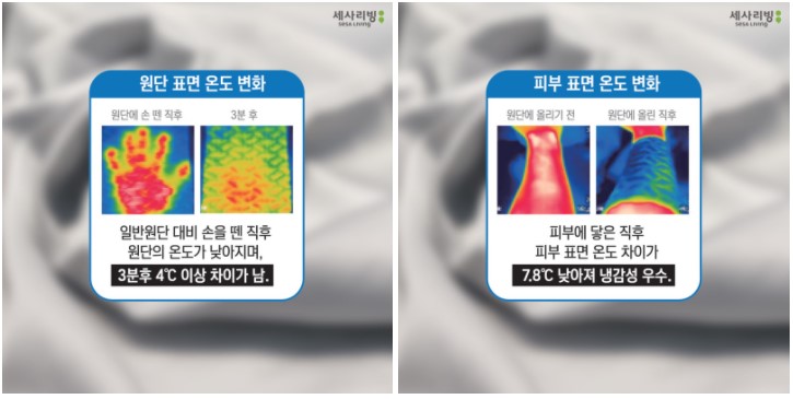 이미지: 포르페(forpe) 냉감소재 실험
