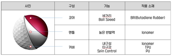 이미지: 골프공의 구조