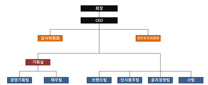 이미지: 제25기 골프존뉴딘홀딩스 조직도