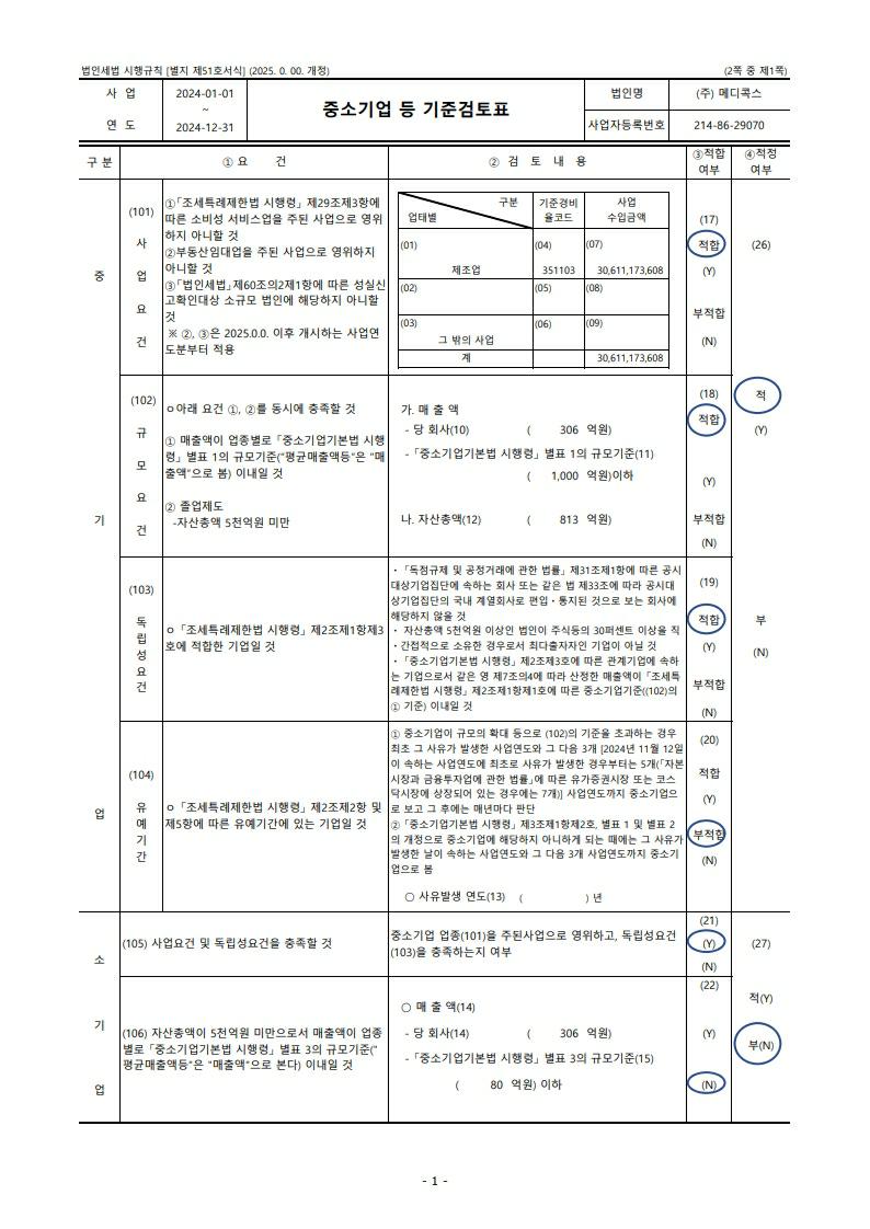 이미지: fy2024_메디콕스 중소기업 등 기준검토표_1