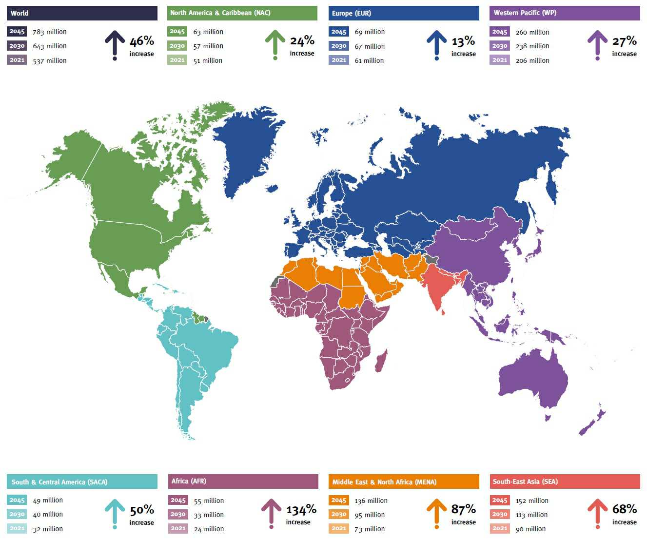이미지: [2021-2024 글로벌 당뇨인구(20세~79세) 증가 전망]