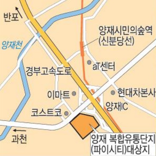 이미지: 양재동 복합물류단지 부지 대상지