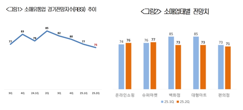 이미지: 업태별 소매유통업 경기전망지수