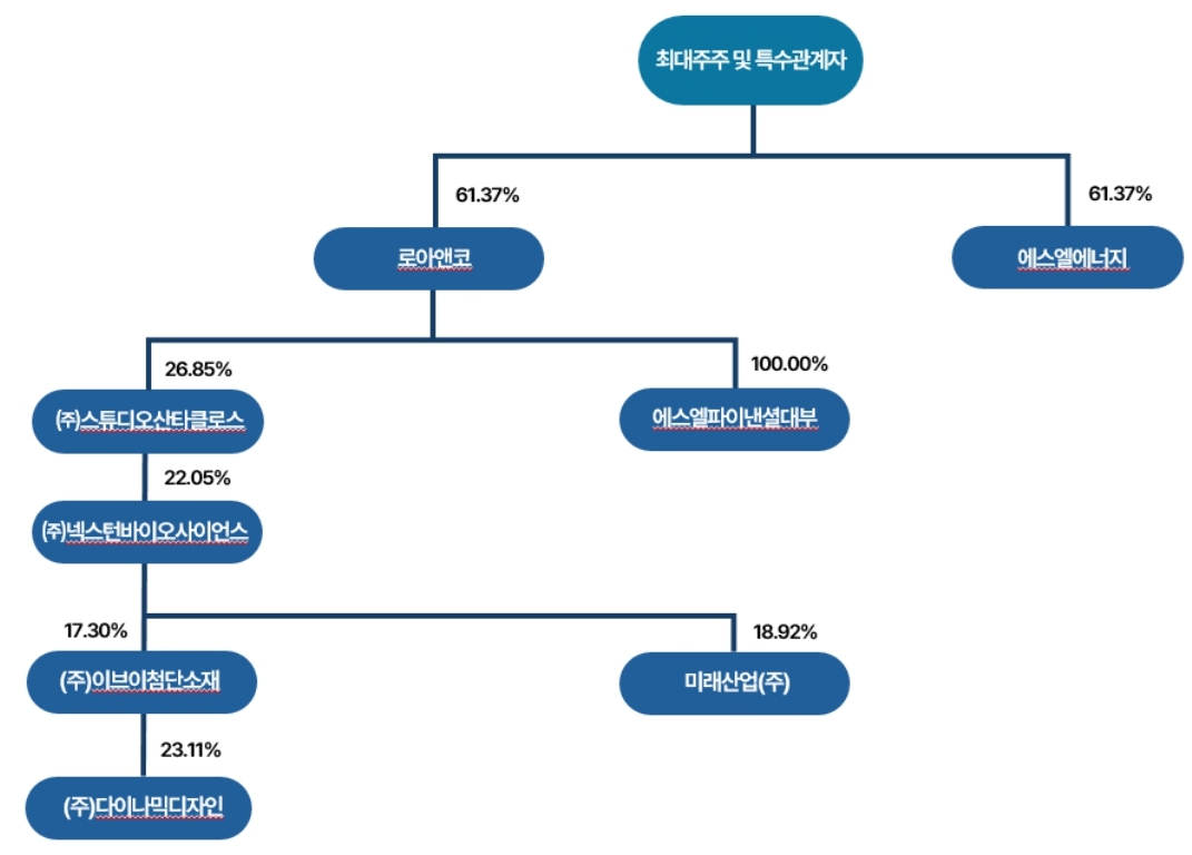 이미지: 로아앤코(에스엘에너지)_지배구조도