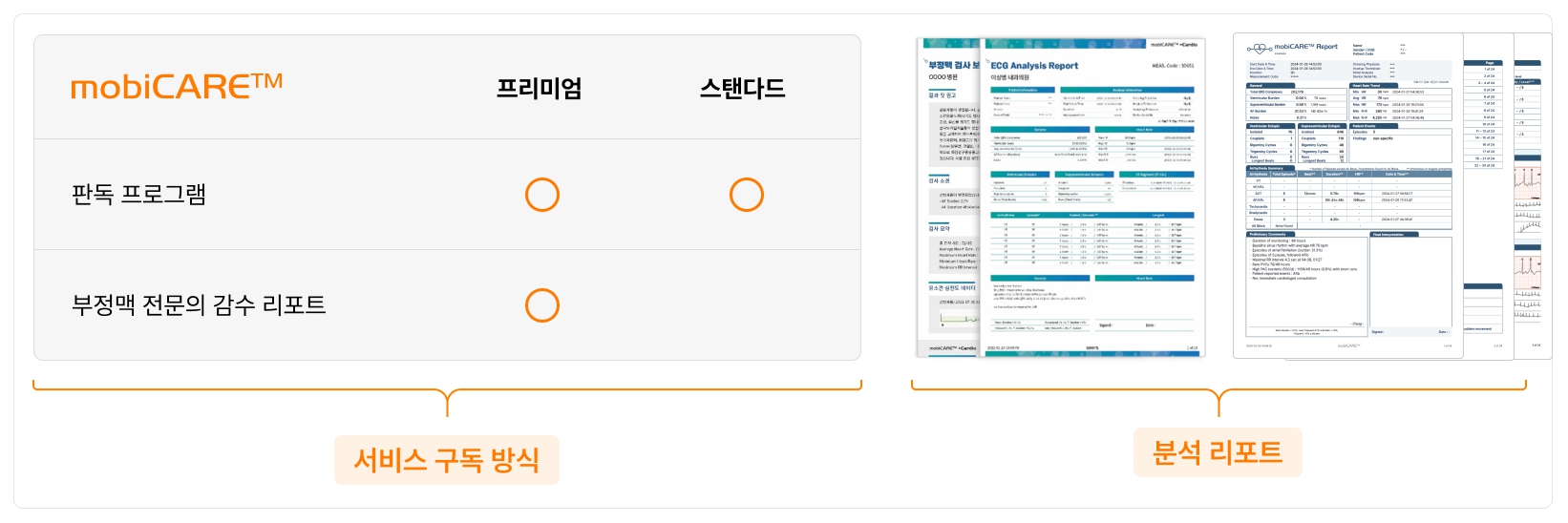 이미지: mobicare™ 서비스 구독 방식 및 리포트
