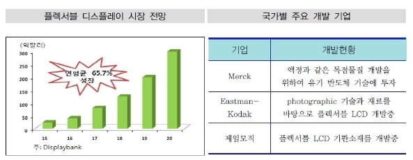 이미지: 플렉서블 디스플레이 시장전망 및 국가별 주요 개발 기업