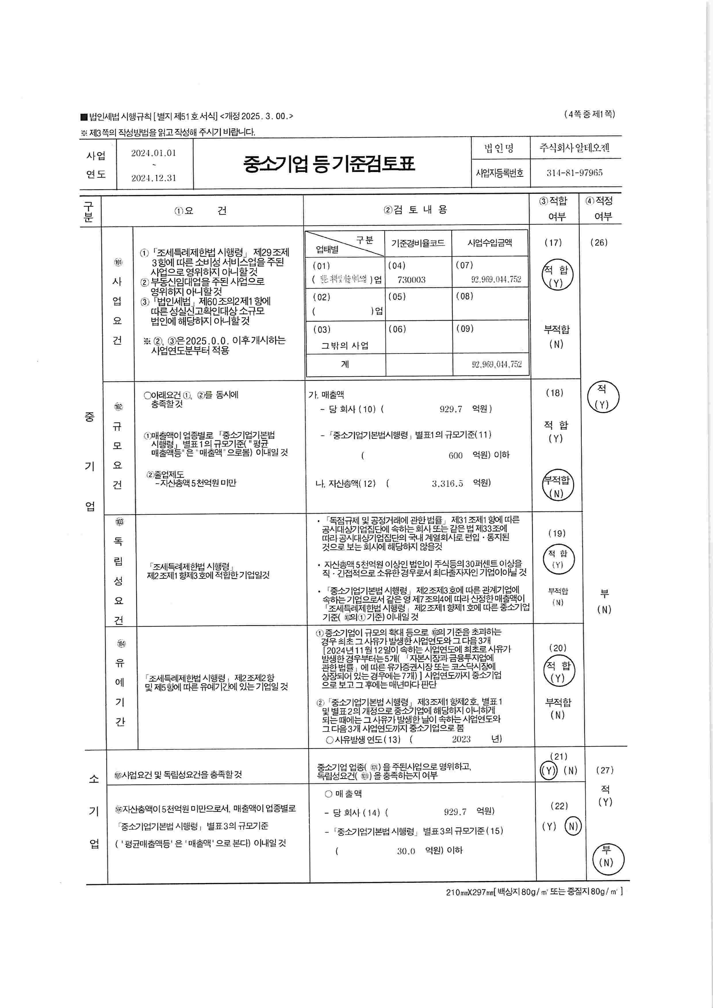 이미지: 중소기업기준검토표1