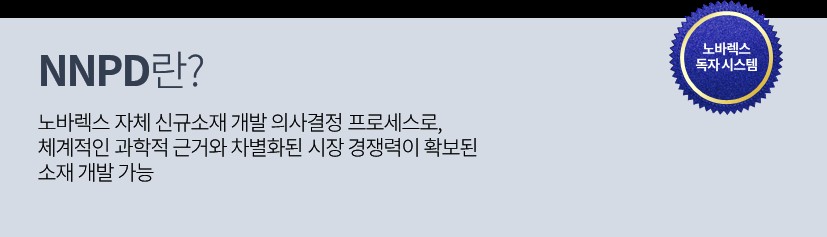 이미지: 노바렉스만의 자체 신규소재 개발 의사결정 프로세스(NNPD)