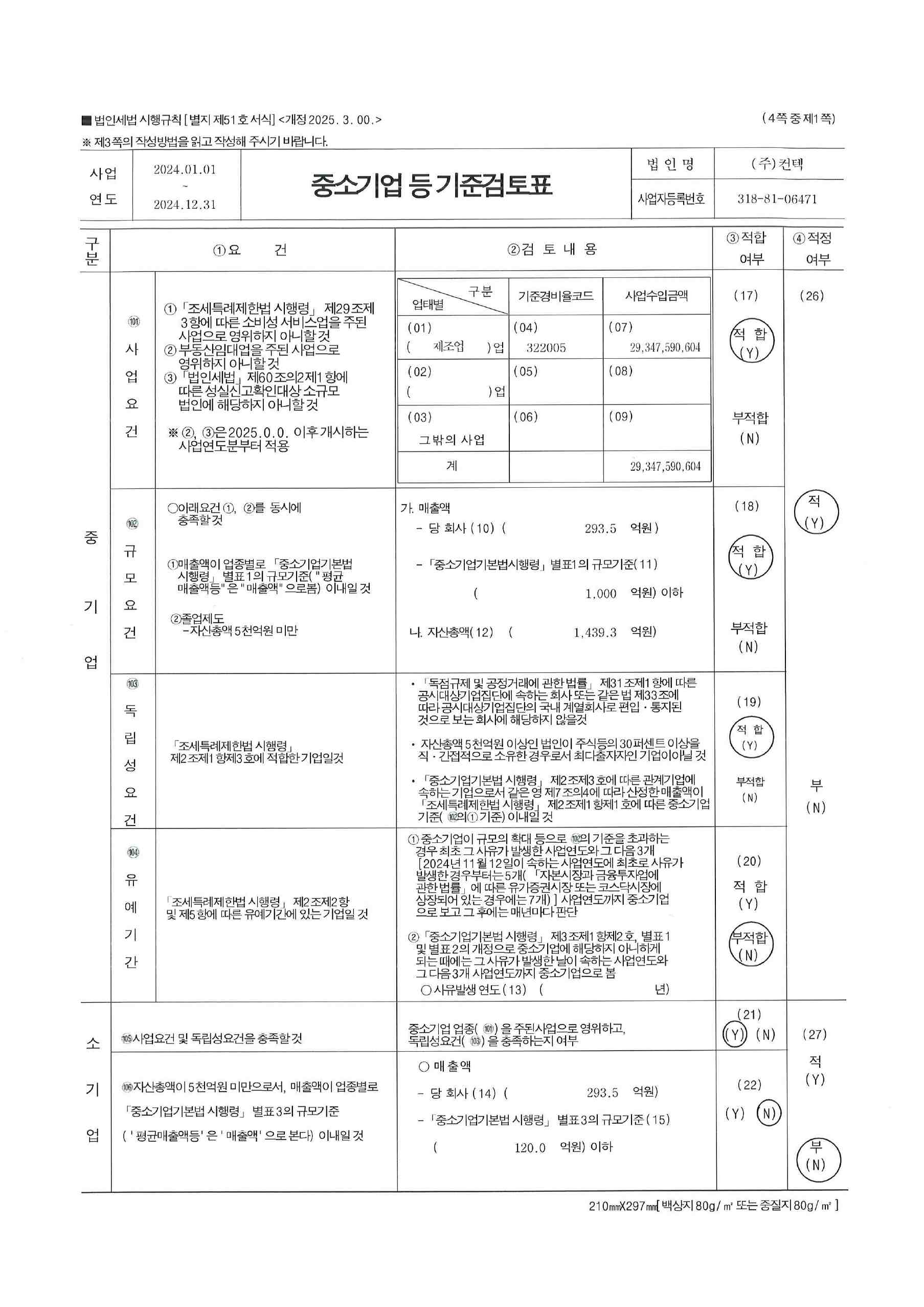 이미지: 중소기업등 기준검토표1