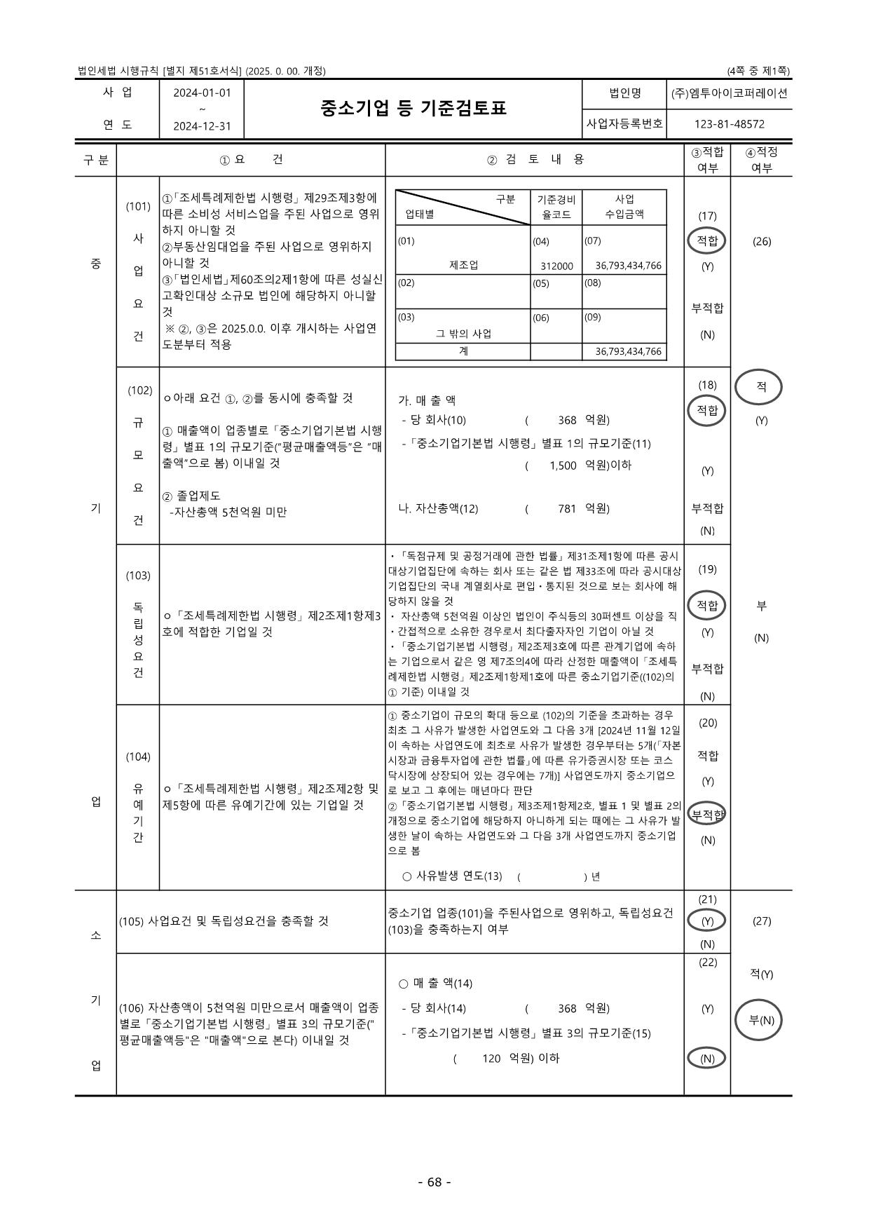 이미지: 중소기업기준검토표1