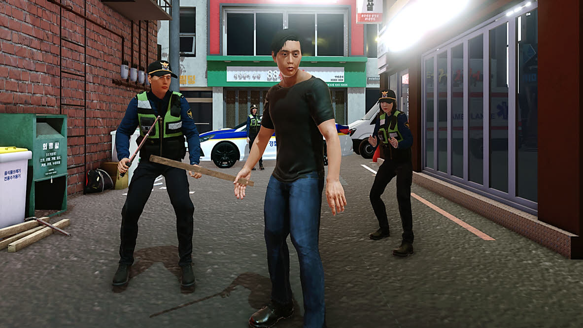 이미지: 가상세계 속 폴리스원 치안 대응 훈련 모습