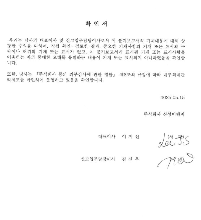 이미지: 2025년 1Q  대표이사 등의 확인