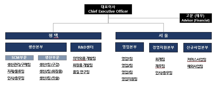 이미지: 케이엠제약(주) 조직도