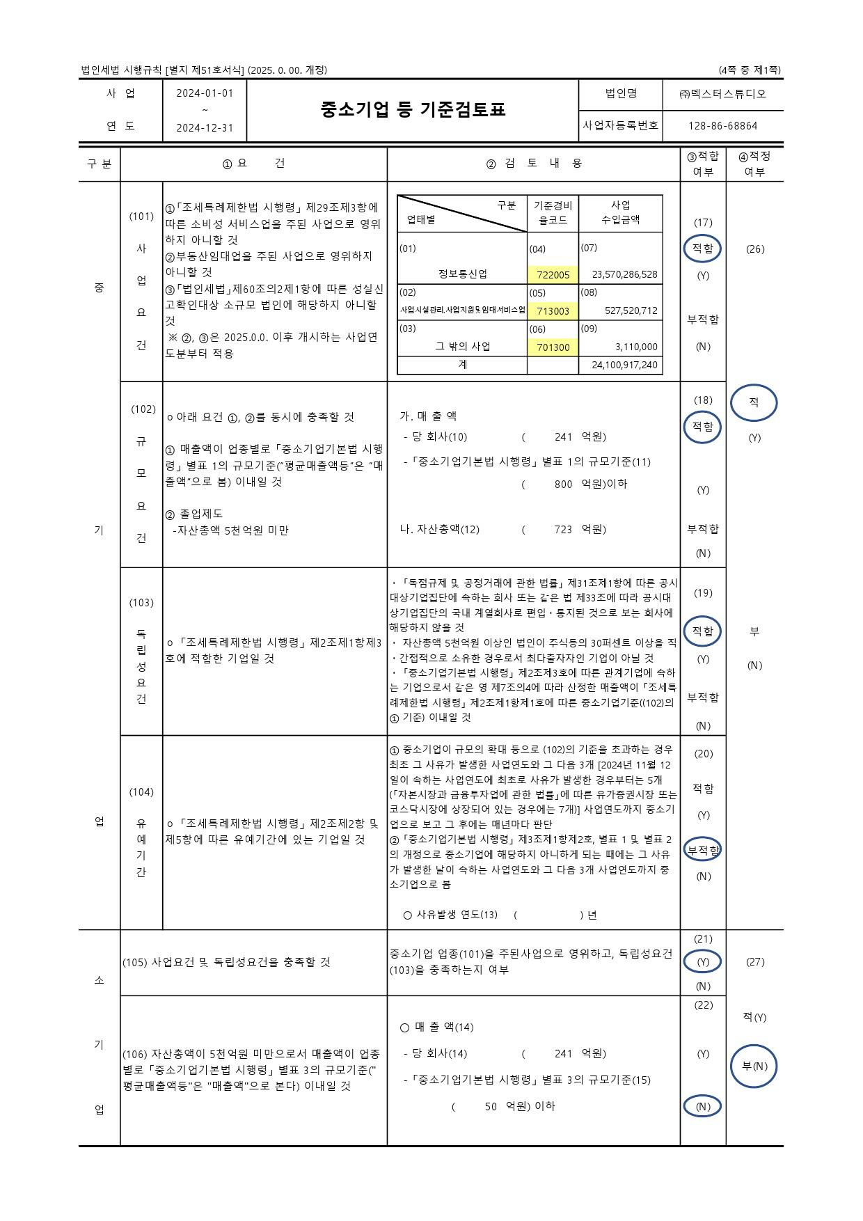 이미지: 중소기업 등 기준검토표-1