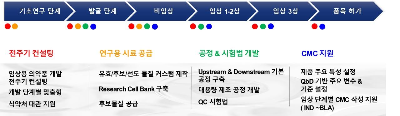 이미지: 첨단바이오의약품 위탁연구개발 컨설팅(CDO) 사업 내용